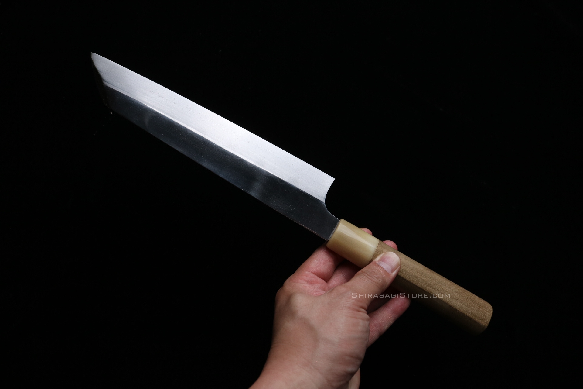 水野鍛錬所「源昭忠」本焼 片刃 切付 包丁 デラックス 青二鋼 両鏡面 8
