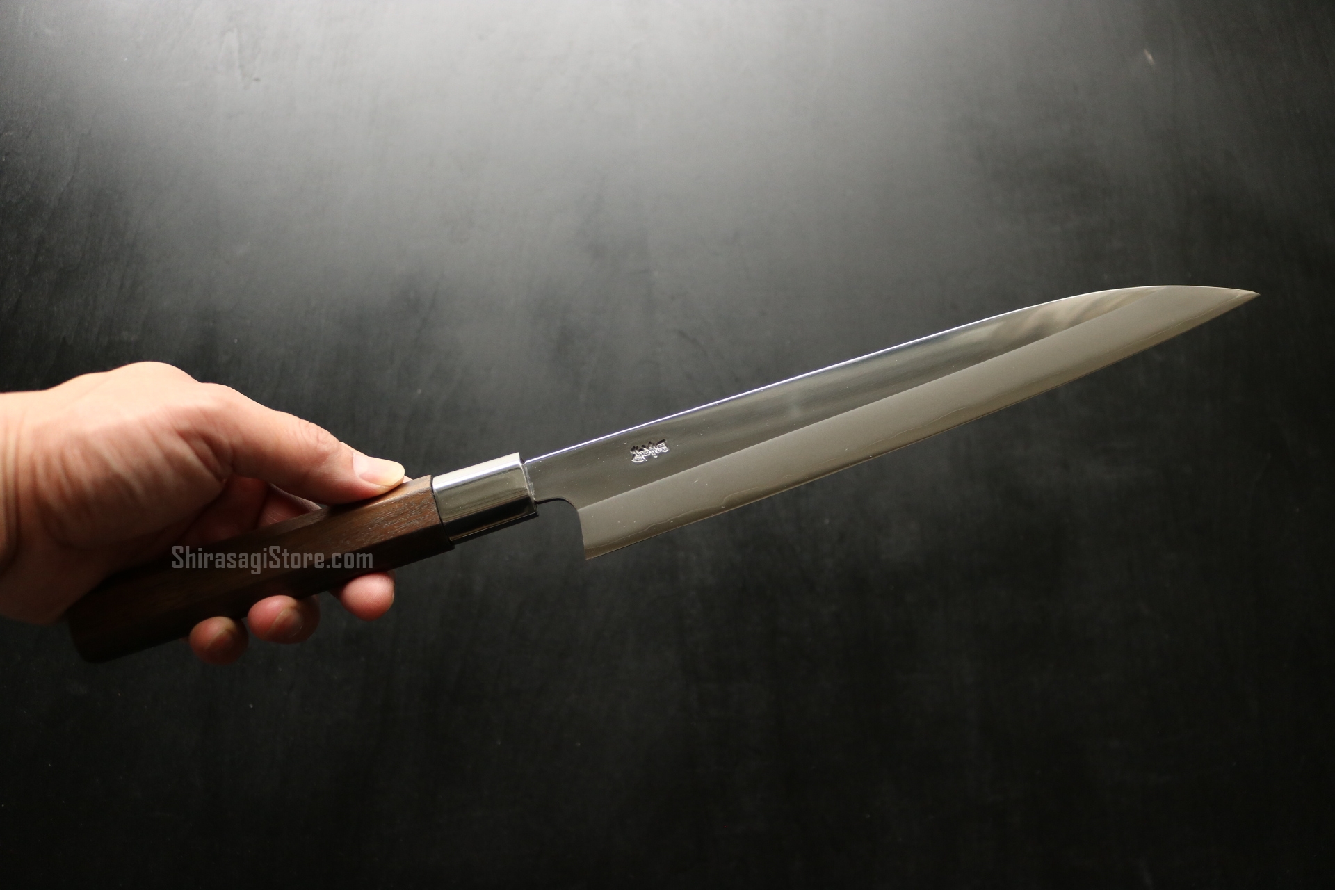土佐打刃物 黒鳥鍛造工場 両刃 柳刃 刺身包丁 銀三鋼 鏡面仕上 240mm