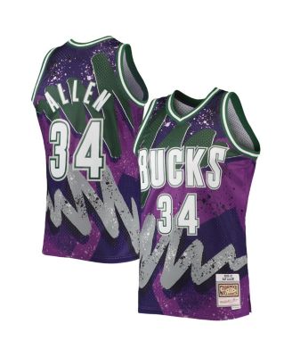Mitchell & Ness Men's Ray Allen Purple Milwaukee Bucks Hardwood