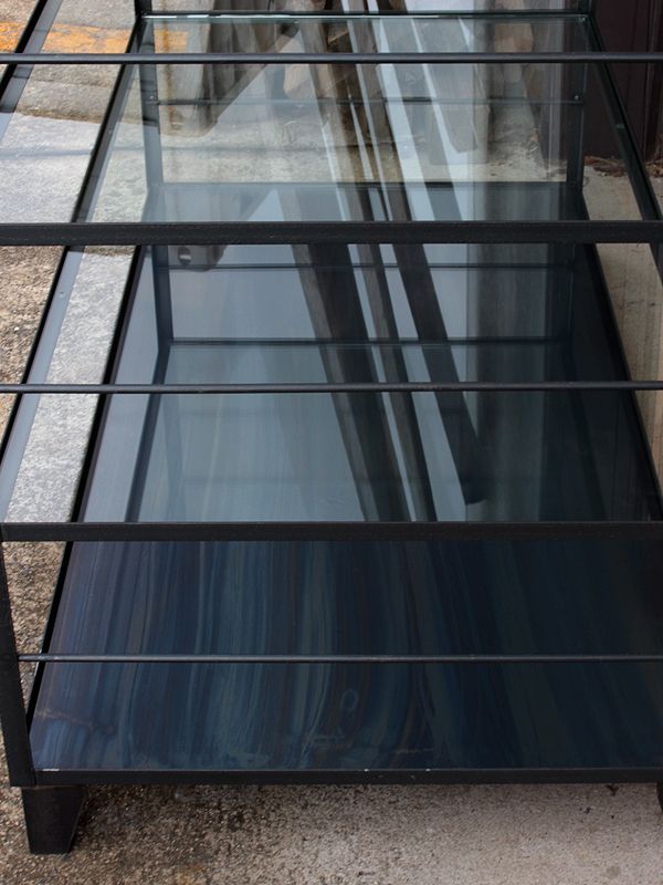 ≪シェルフ≫【アイアンシェルフ/4段 ガラス棚/GLASS】 IRSH-008