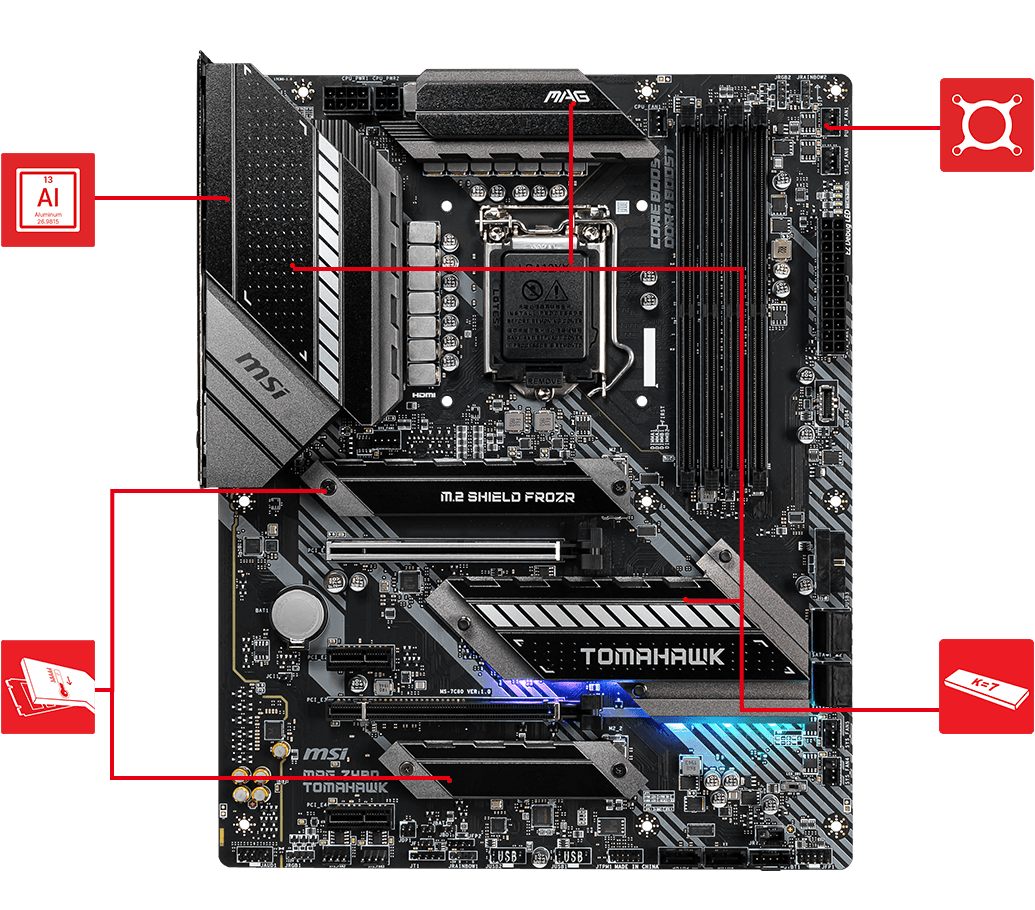 MSI MAG Z490 TOMAHAWK ATX Gaming Motherboard (10th Gen Intel Core