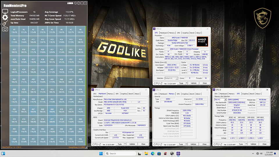 MSI Releases New X870 BIOS: Supports 192GB (48GB x4) Memory at