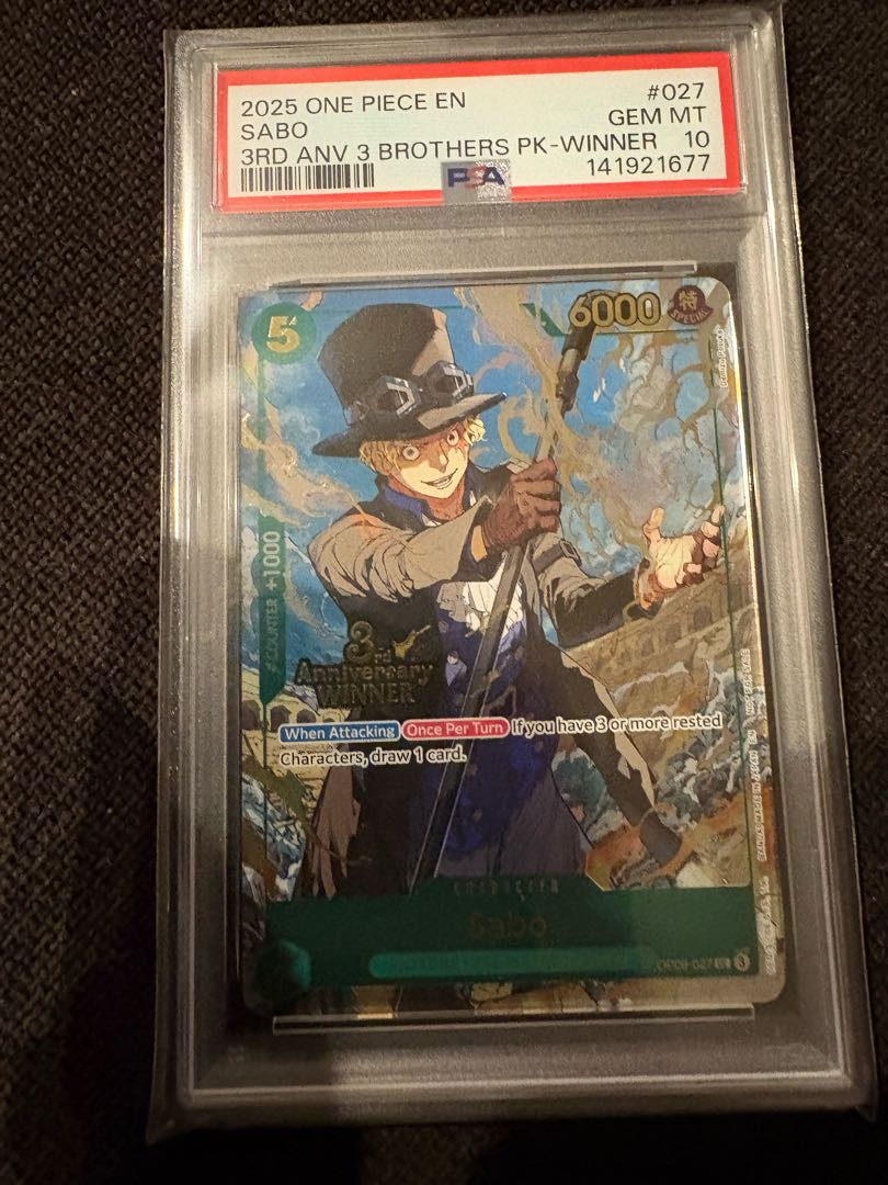 英語版 ワンピースカード3rd anniversary エース ルフィ サボ PSA10 3