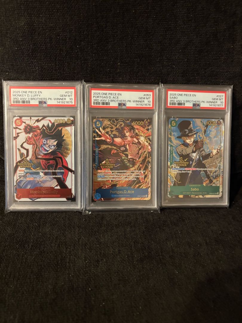 英語版 ワンピースカード3rd anniversary エース ルフィ サボ PSA10 3