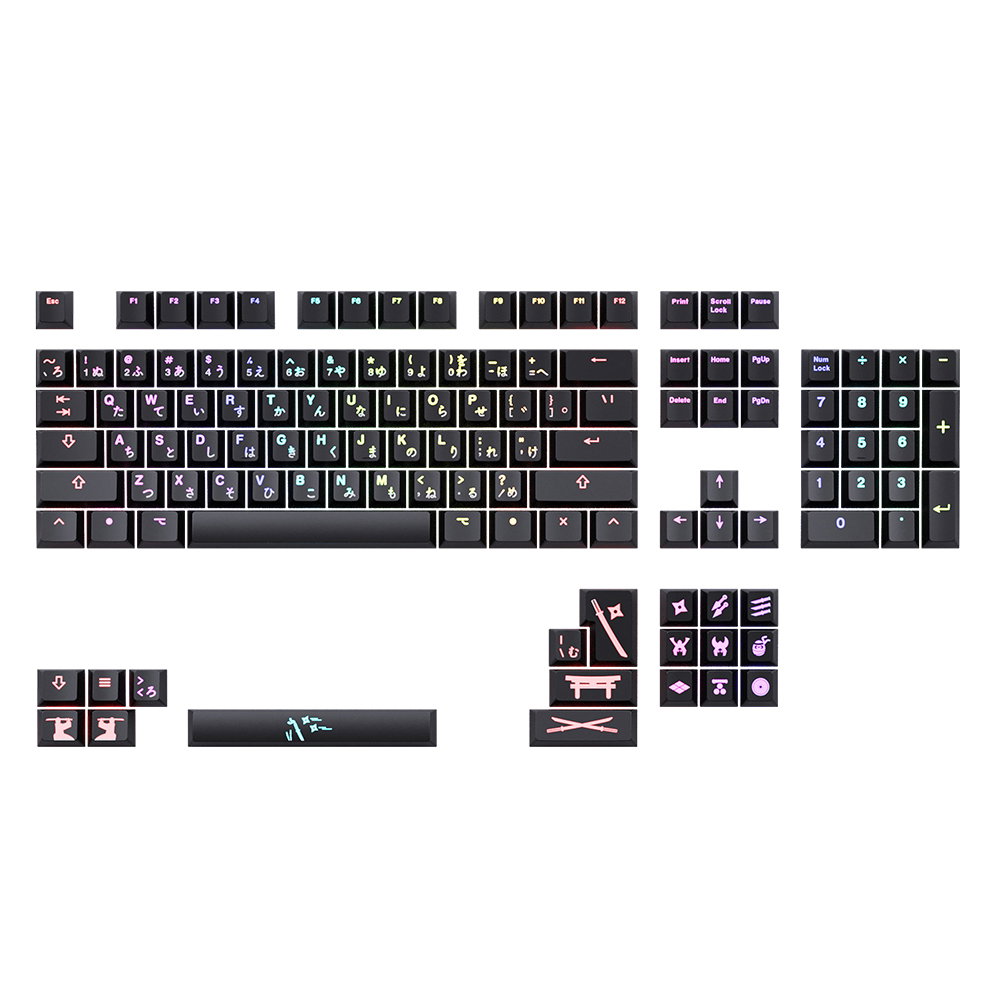 CableMod Premium ABS Laser Keycap Set - CM Japan (Black, OEM