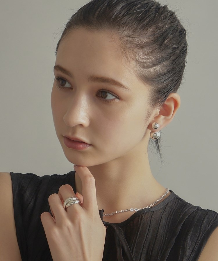 シルバー ホロウピアス ボール フロントバック（ピアス） | COCOSHNIK