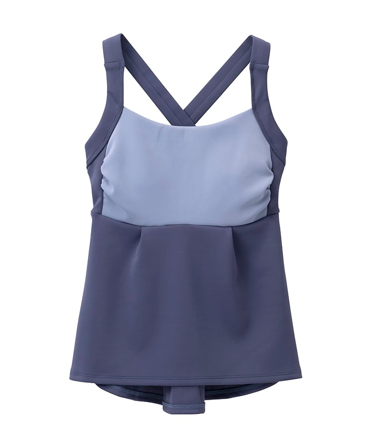 SUKALA】コンビカラークロスタンクトップ(XS・S・M・Lサイズ スモーク