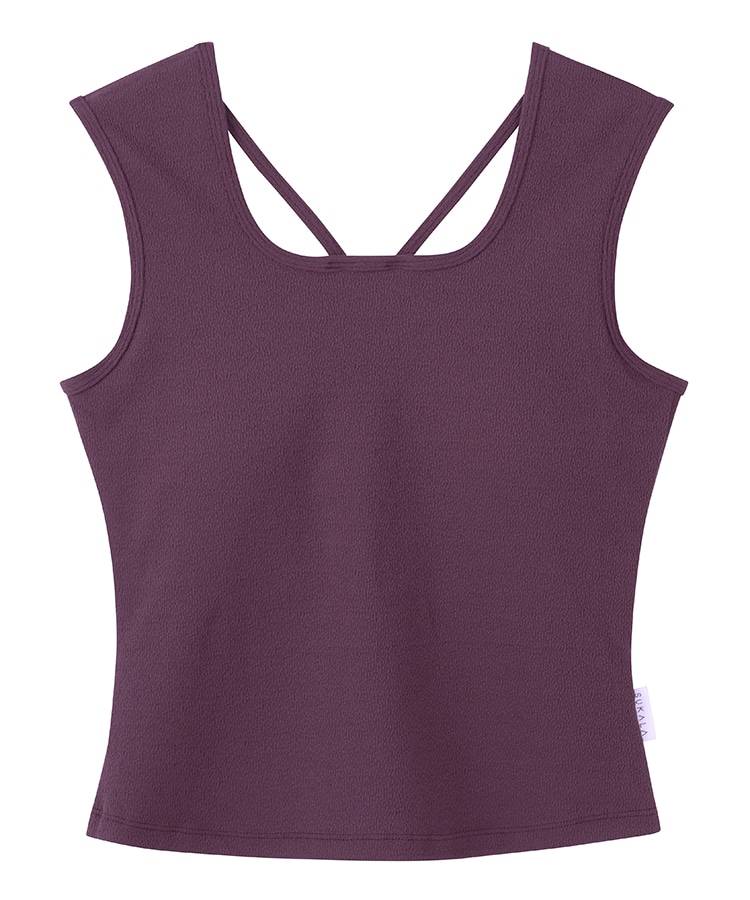 SUKALA】クロスデザインショートタンクトップ(XSサイズ ワイン