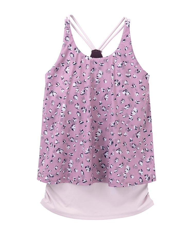 SUKALA】フラワープリントカバータンクトップ(XS・S・Mサイズ ダスティ