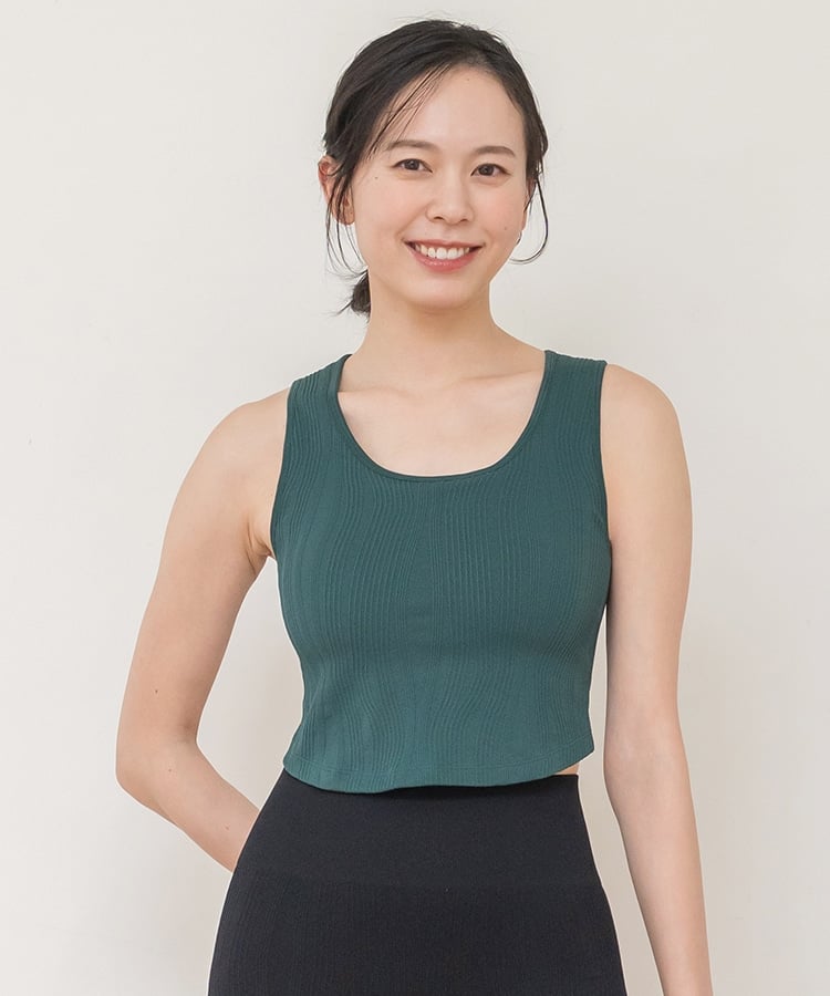 SUKALA】ウエーブリブアクティブタンクトップ(S・M・Lサイズ スモーク