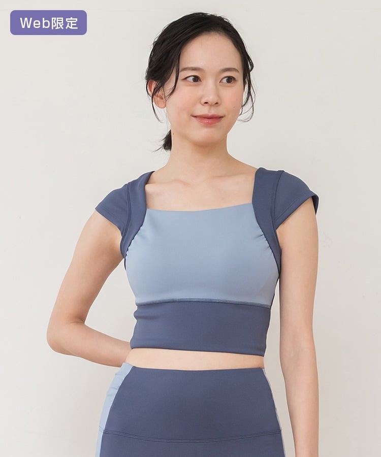 SUKALA】コンビカラーキャップスリーブトップス(XS・S・M・Lサイズ