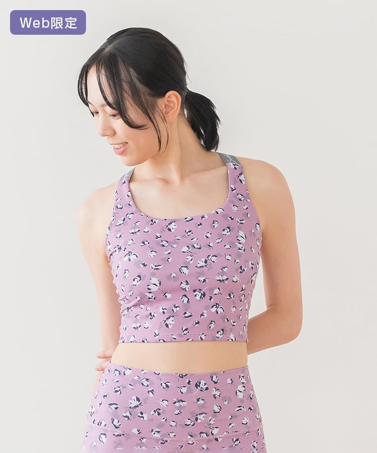 SUKALA】Yストラップロゴブラトップ(S・M・Lサイズ フラワーオレンジ