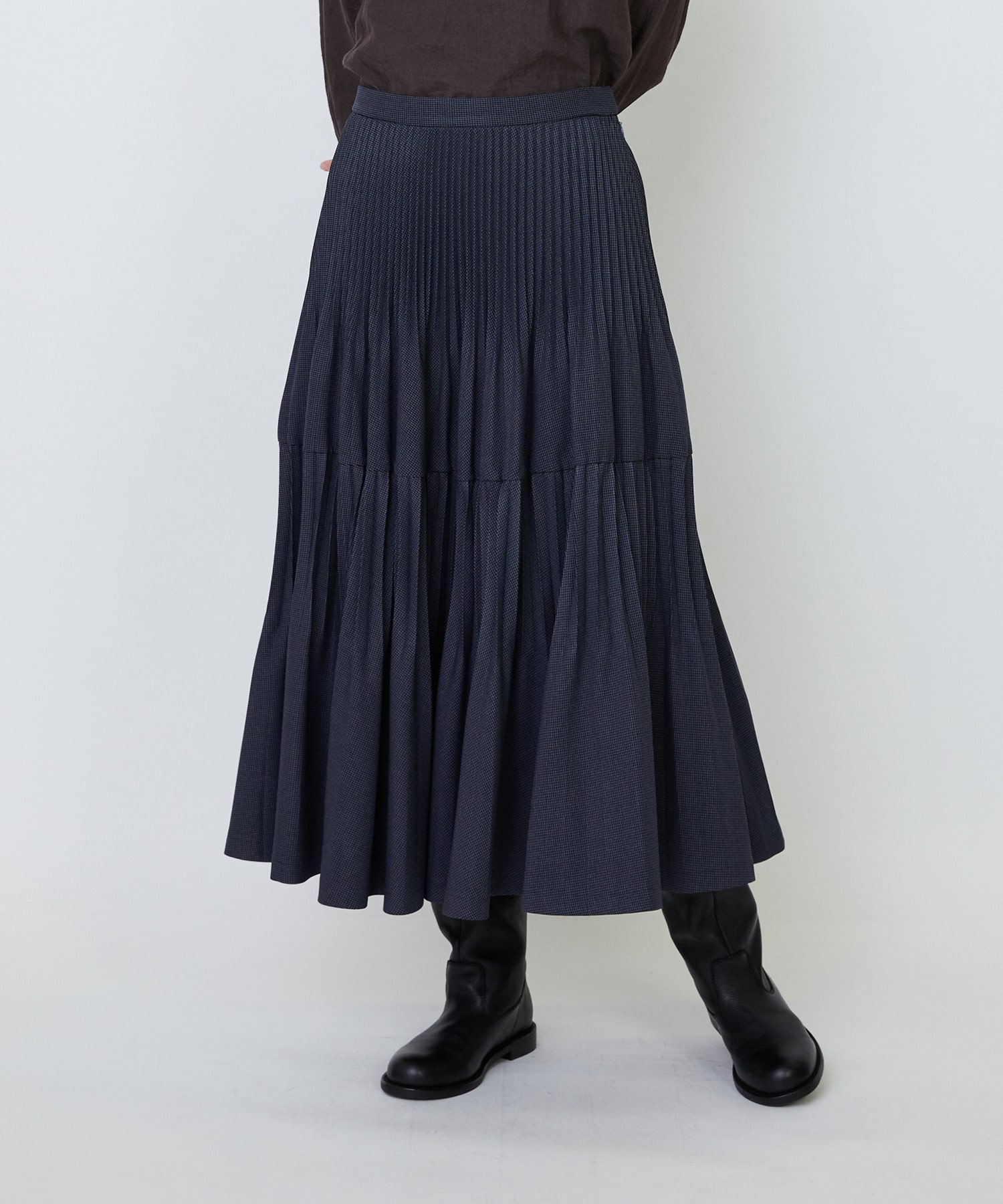 エステルガンクラブチェックティアードプリーツスカート｜BIGI online