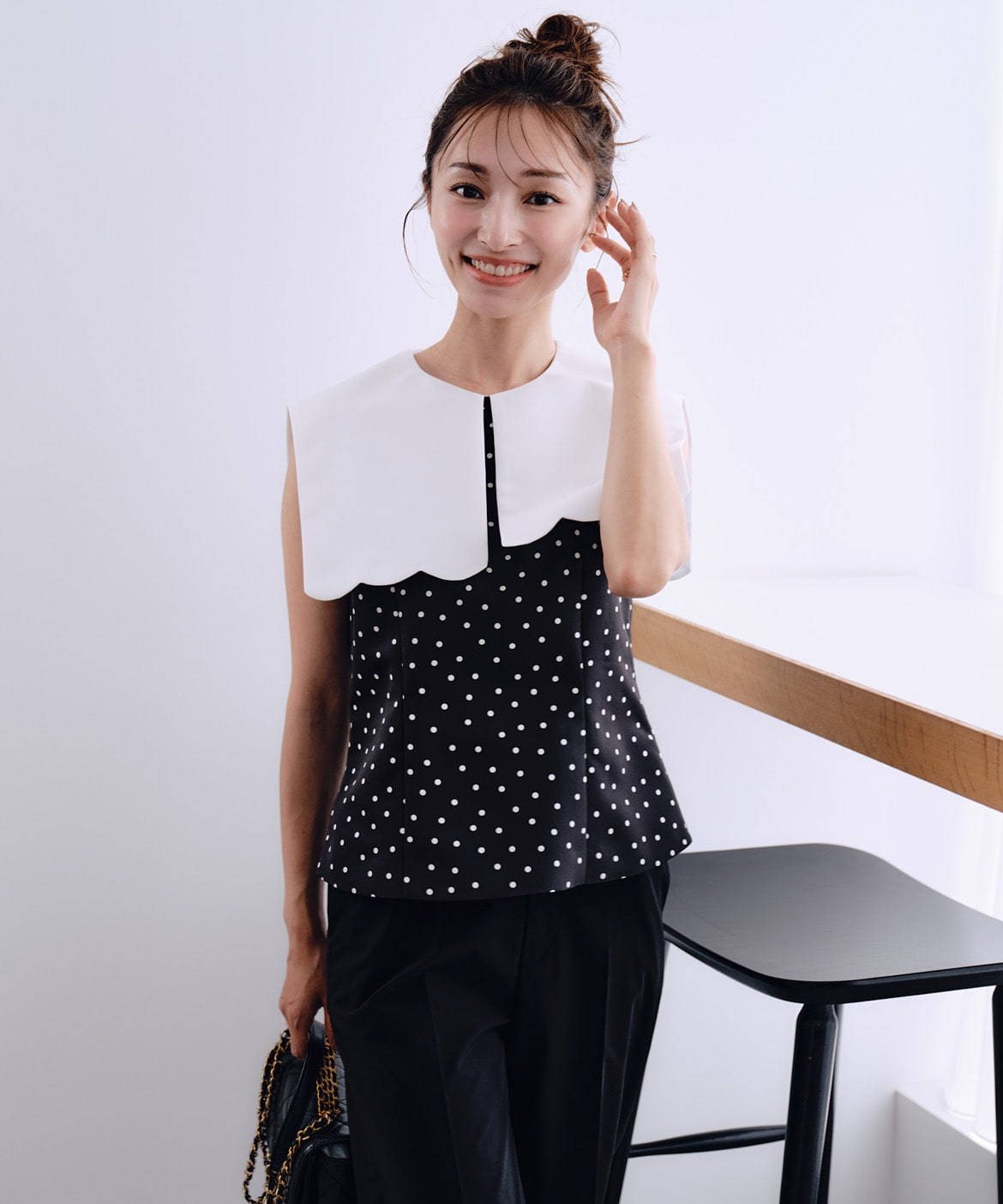 M Maglie le cassetto×吉田理紗》“ほの甘”スカラップブラウス｜M