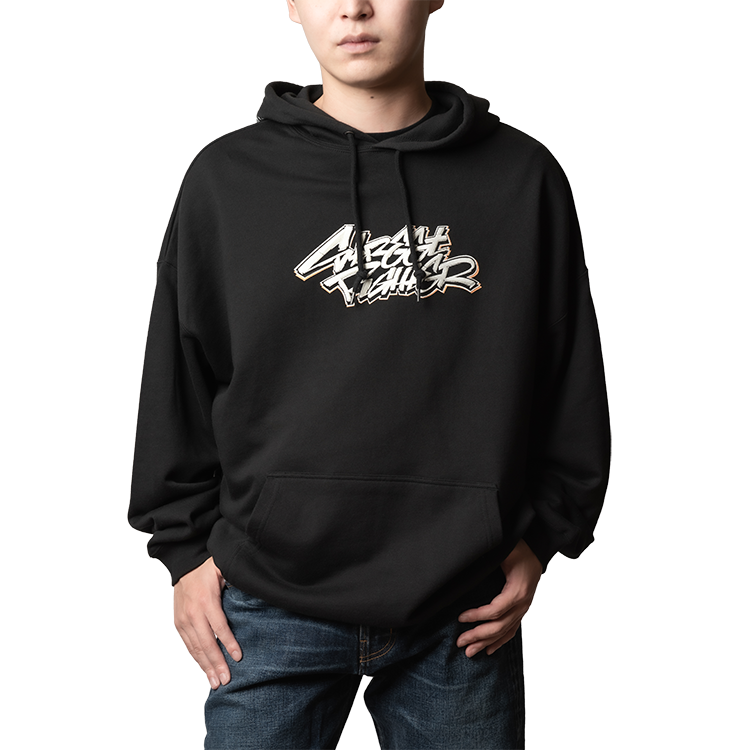 ストリートファイター SF6ステッカーロゴ オーバーサイズパーカー