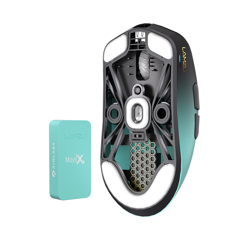 LAMZU Maya X 8Kレシーバー付属 ワイヤレスゲーミングマウス AIMLABS