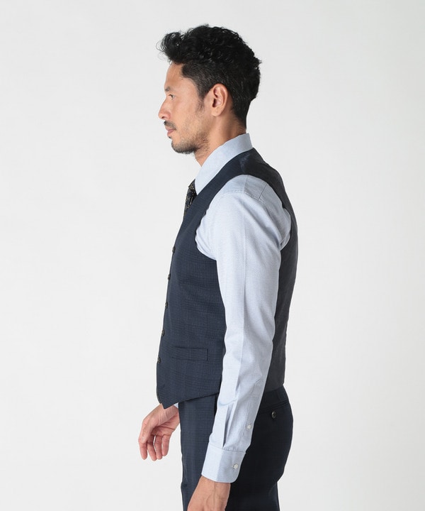 ミックスヤーンブッチャーチェックリバーシブルベスト｜メンズ