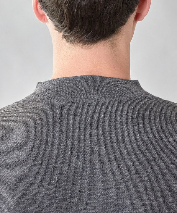 ウォッシャブル素材】モックネック Wフェイスリバーシブルニット