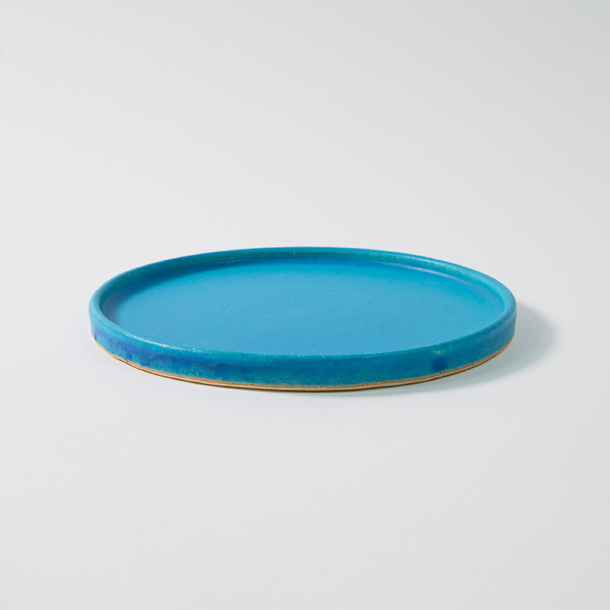 食卓に涼やかな彩りを 信楽焼の切立皿 φ21cm｜ブルーラグーン | HESTA
