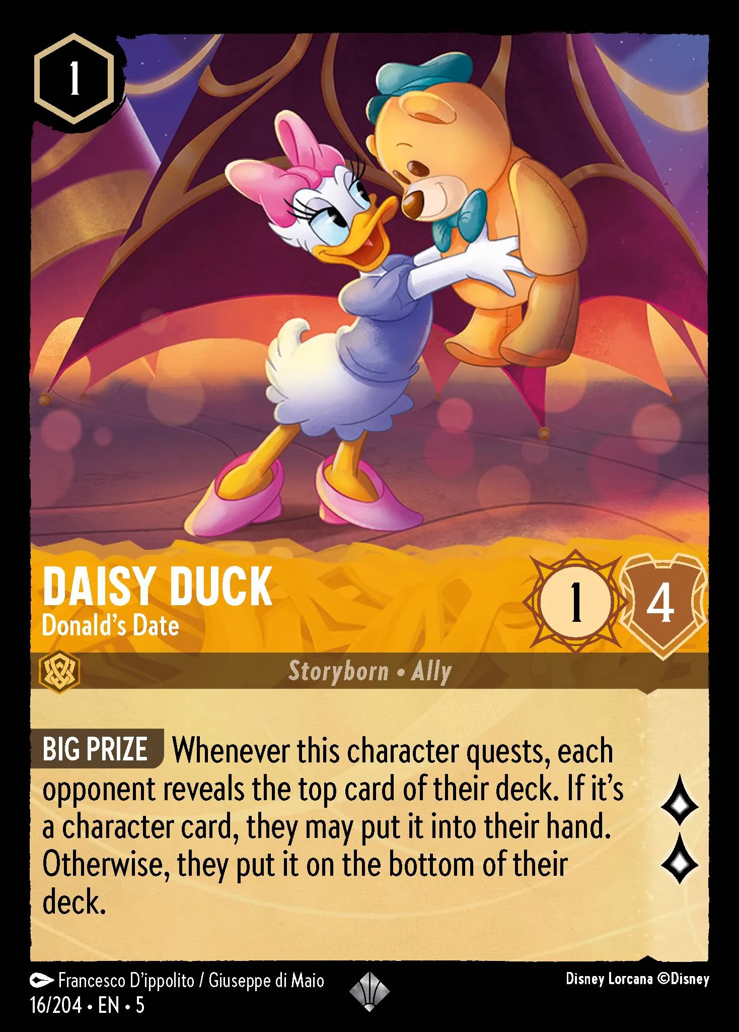 005-016 Daisy Duck - Donald's Date Lorcana Card | Disney Lorcana