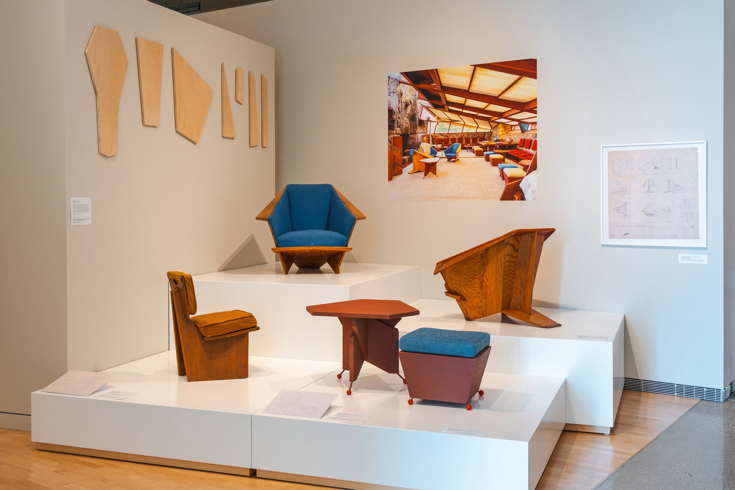 Frank Lloyd Wright chair recreations feature with originals in