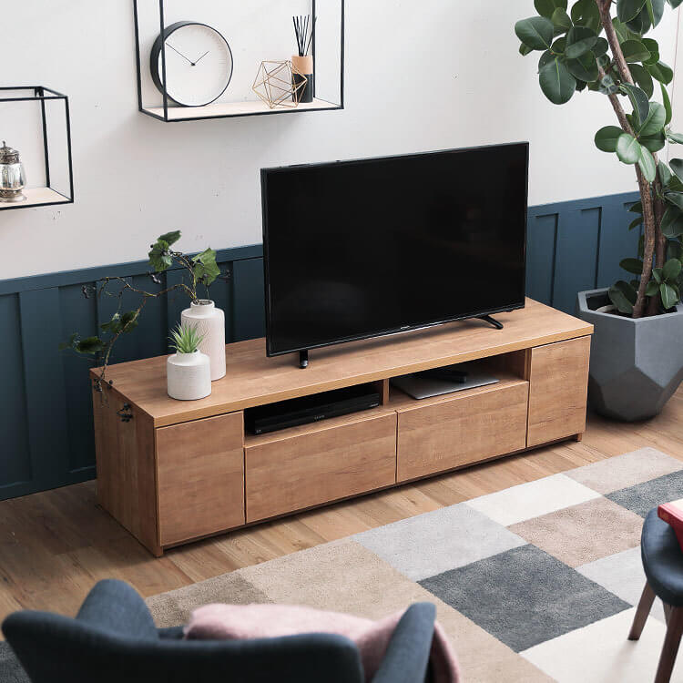 完成品】収納力抜群の木製テレビ台(ナチュラル/ブラウン/ブラック