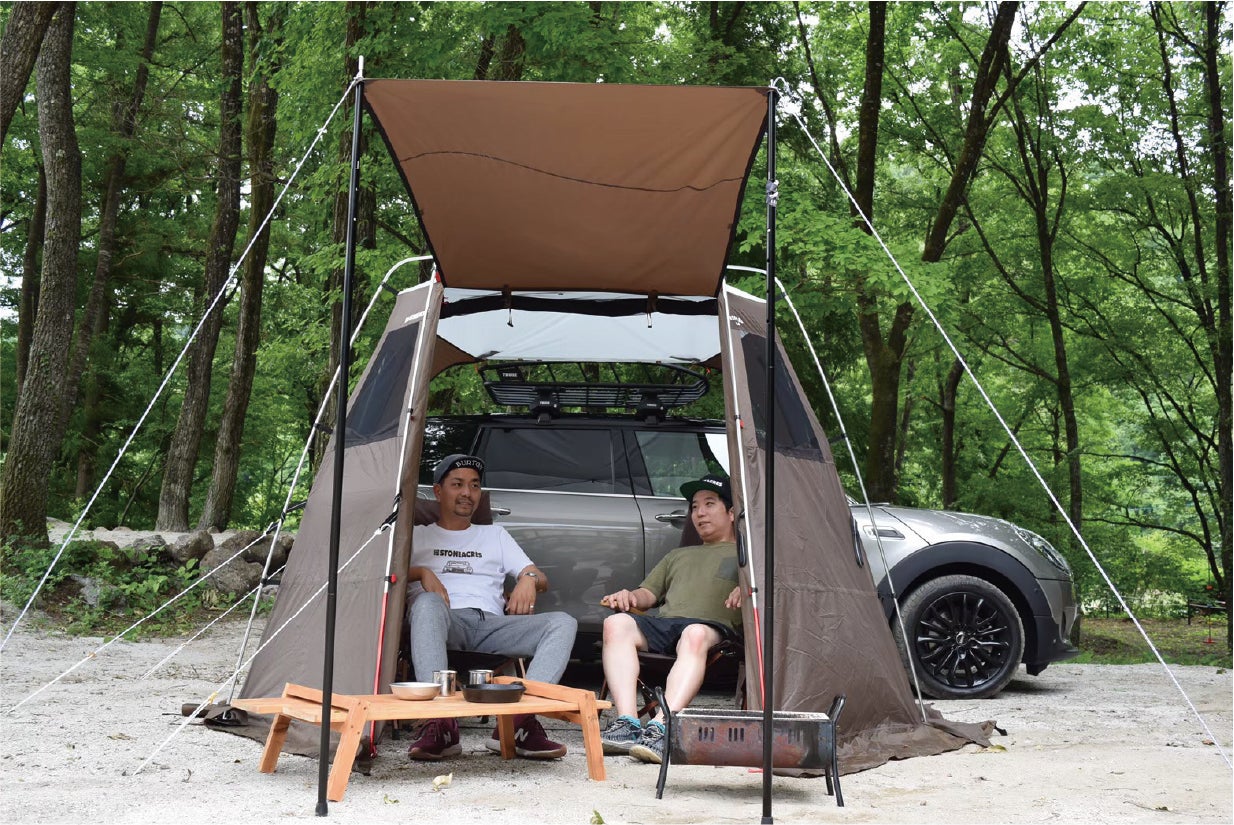 居住空間を広く活用できるオリジナルデザインの全天候型シェルター