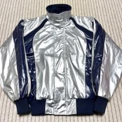 MIZUNO 高校野球部 グランドコート グラコン ジャンパー 銀＆紺 光沢