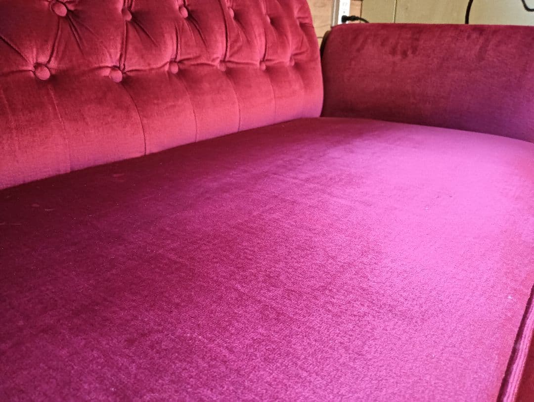 2-3人掛け ワインレッド ベルベットソファ 昭和ロマン - メルカリ