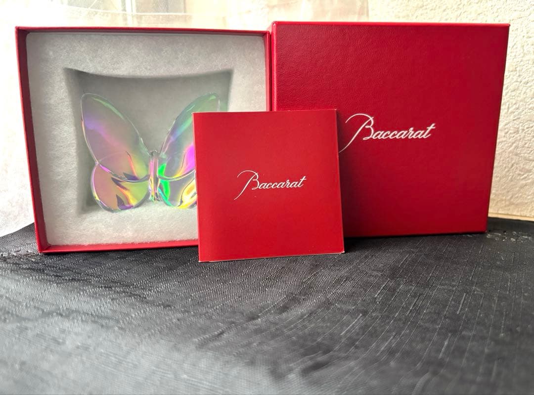 Baccarat 蝶のクリスタル置物 虹色 Amazon.co.jp: バカラ Baccarat クリスタルフィギュア ラッキー