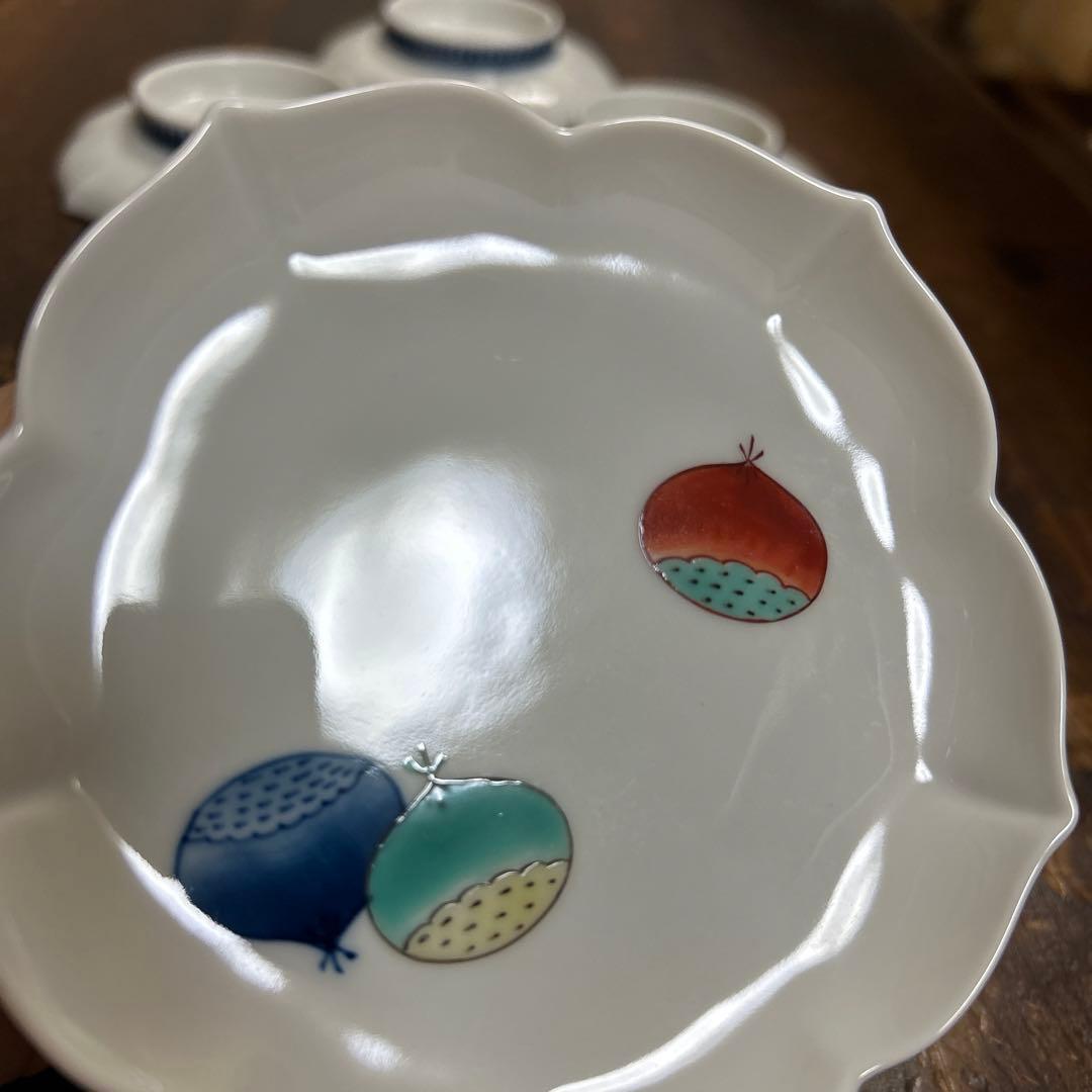 希少 レア 香蘭社 染付染錦栗 小皿5枚