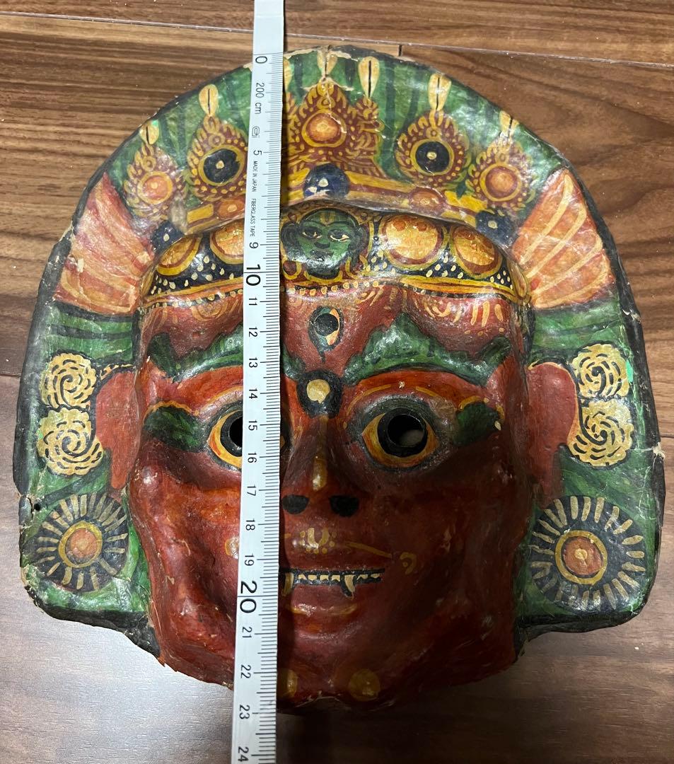ネパール 民族仮面 ヴィンテージ風 お面 2点セット 壁掛け - メルカリ