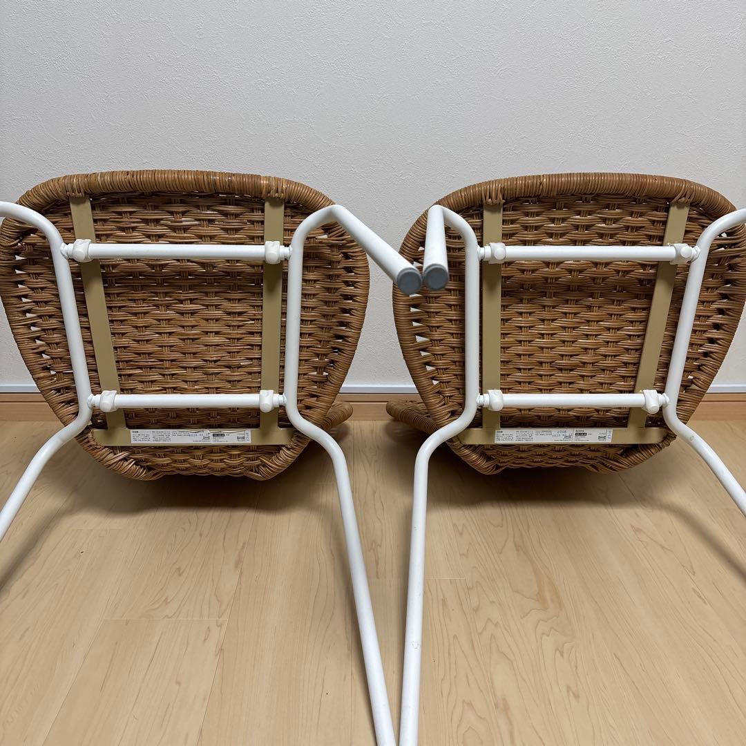 美品】 ÄLVSTA エルヴスタ ダイニングチェア ラタン ホワイト IKEA