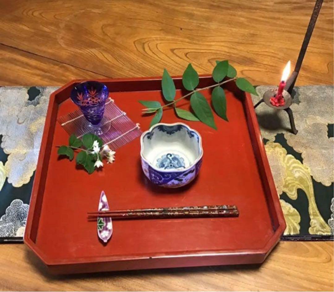 A1058古伊万里 最上手 染錦手 逆蛸唐草 松竹梅 波縁形鉢