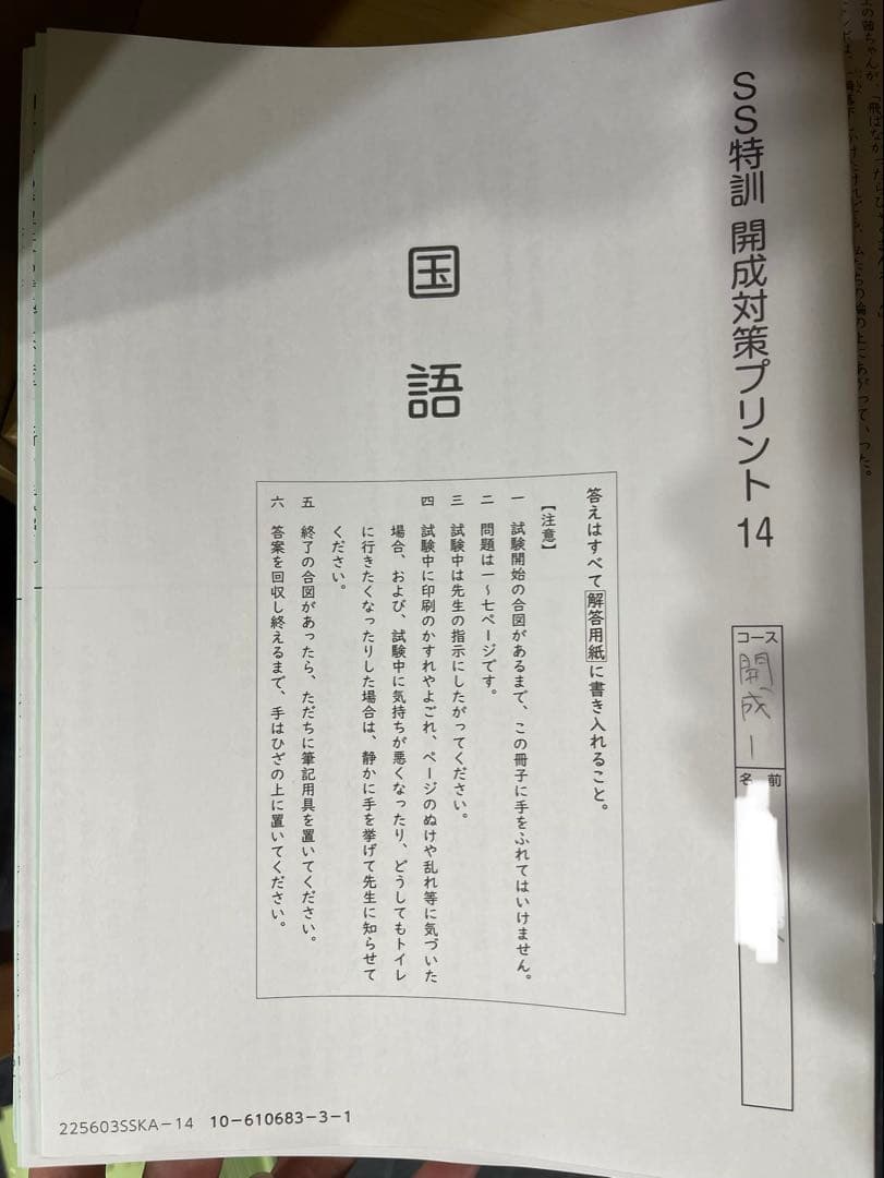 ②2025年度最新サピックス6年 SundaySapix 筑駒開成対策 国語教材