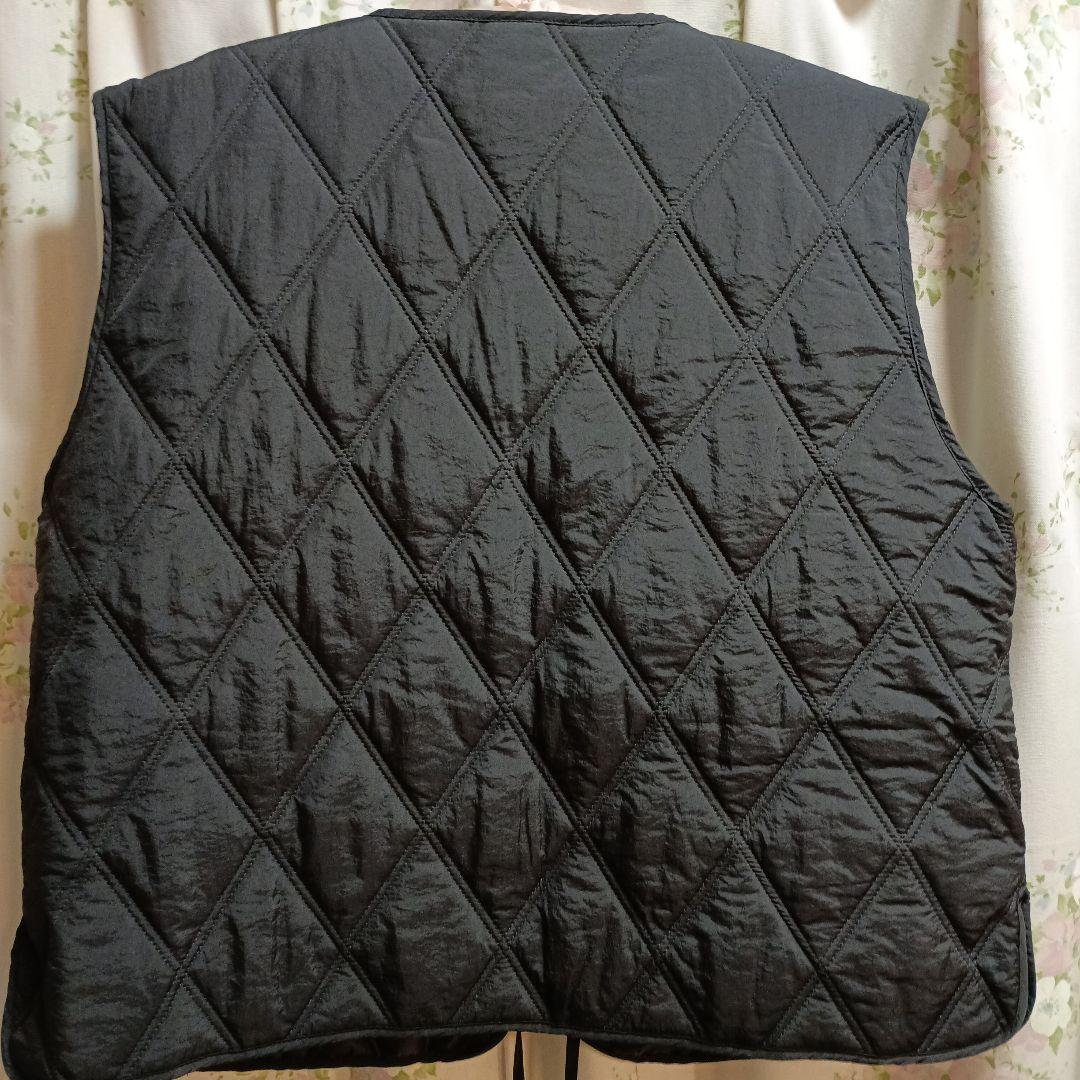リボンがかわいい☆ブラックキルティングベスト XL - メルカリ