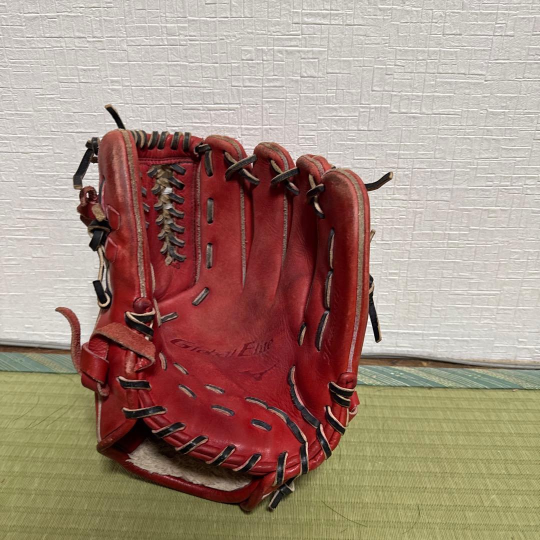 Mizuno Global Elite 軟式グローブ レッド - メルカリ