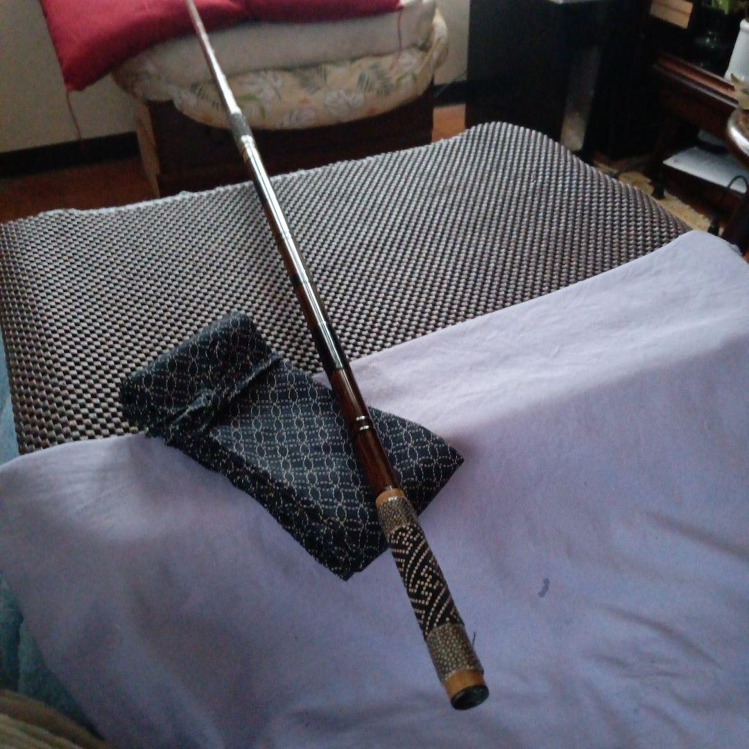 かちどき紋竹段巻き1本半竿掛け鮫皮&綾形カスタム・へら竿・へら鮒