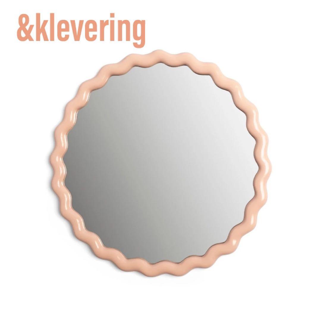 【&klevering】 ウェーブミラー　ピンク ウェーブミラー ピンク – R deco interiors