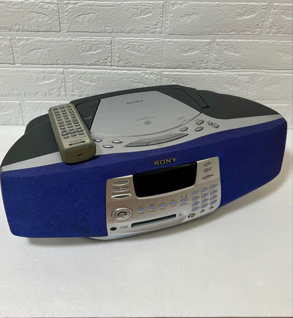 【MDLP対応】SONY　完動品　ZS-M37　CD/MDラジオ　リモコン付き MD-CD System