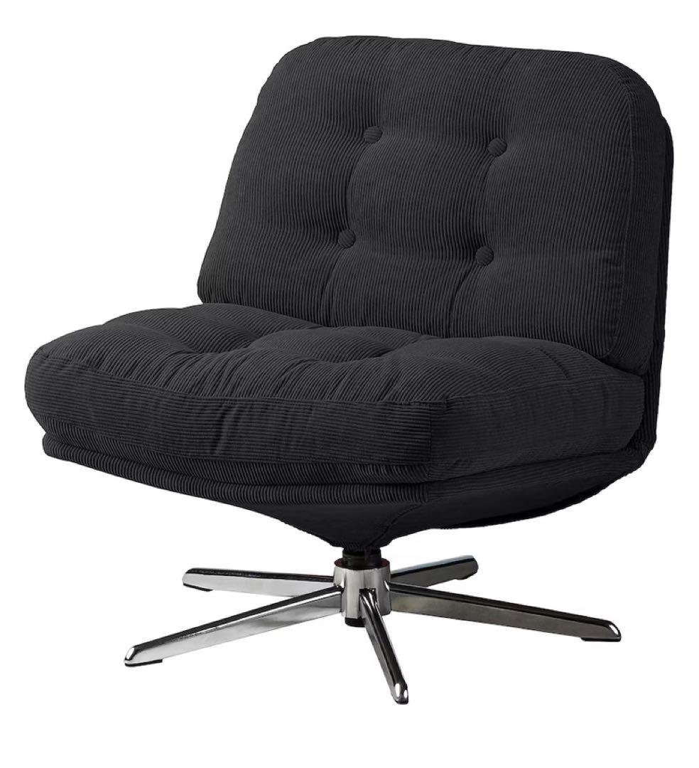 新品未開封イケア　DYVLINGE 一人掛け回転パーソナルチェア ブラック　01 イケア（IKEA） IKEA - - DYVLINGE -ディヴリンゲ- 回転パーソナル
