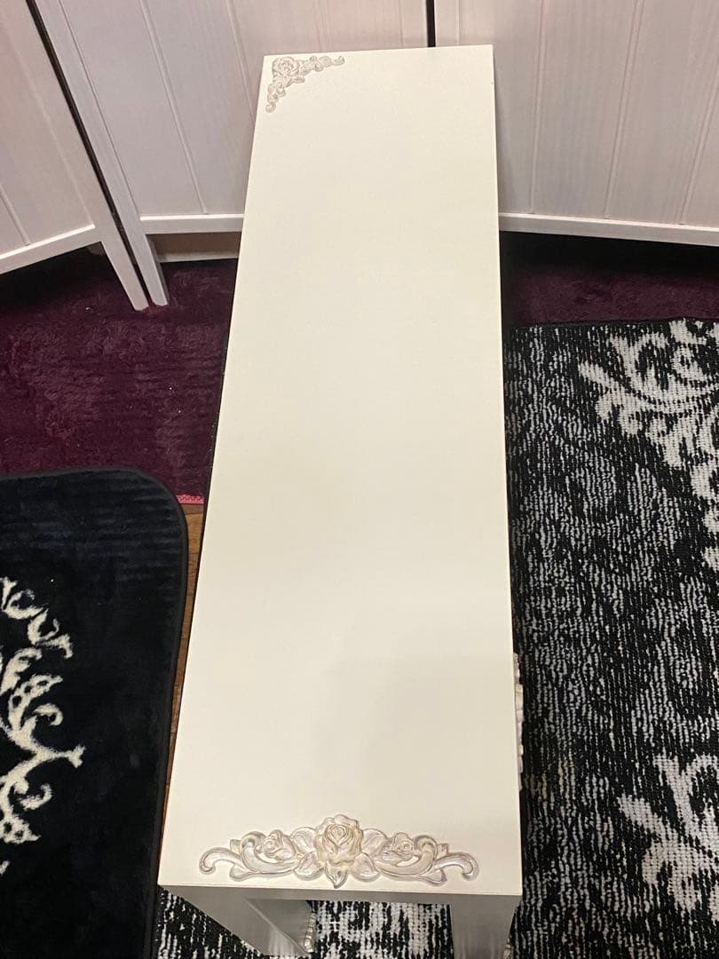 用途多彩♦️飾り棚 収納 ベンチ♦️フレンチシャビー♦️シルバー