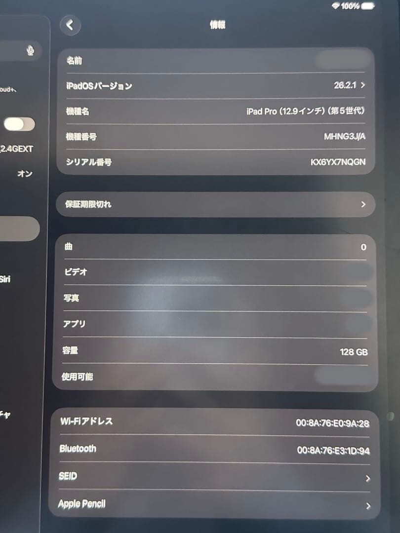 iPad 12.9inch (第五世代)