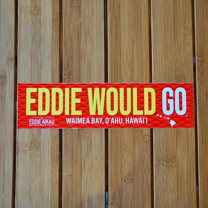 ハワイ エディ・アイカウ EDDIE WENT バンパーステッカー レッド