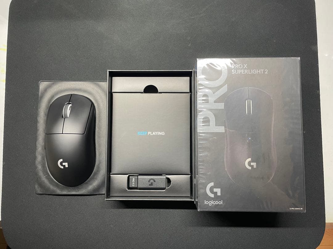 G PRO X SUPERLIGHT 2 ブラック 無線接続△ 付属品完備 ロジクールG 3/11までの特価 ゲーミングマウス Logicool G PRO X