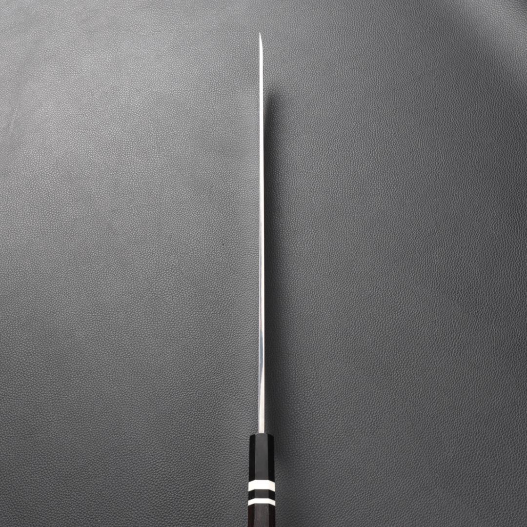 10968鬼反り先丸包丁尺二鏡面仕上げ刺身包丁刃は究極の切れ味黒檀白三