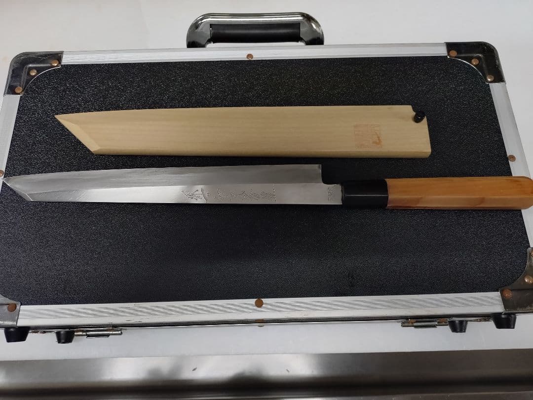 a*a様 柳刃包丁　堺一文字光秀　本鍛錬　27㎝　青波打 堺一文字光秀 青鋼 紋鍛錬 柳刃包丁