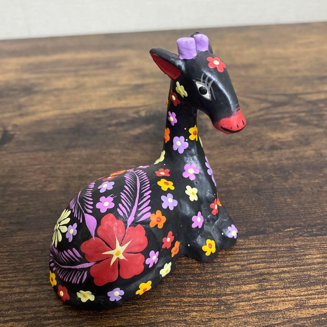 キリン 木彫り人形 置物 バリ島 アジアン雑貨 - メルカリ