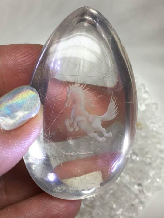 プラチナルチルクォーツ《希少価値》ユニコーン、値下げしました。