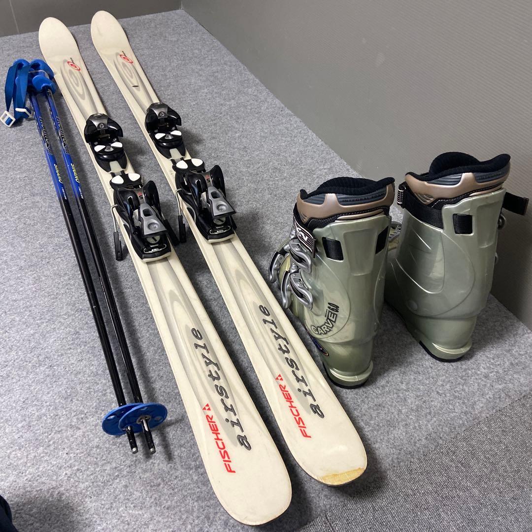 ★短めな板お探しの方 メンテ済スキーセット板163cmブーツ27~27.5cm